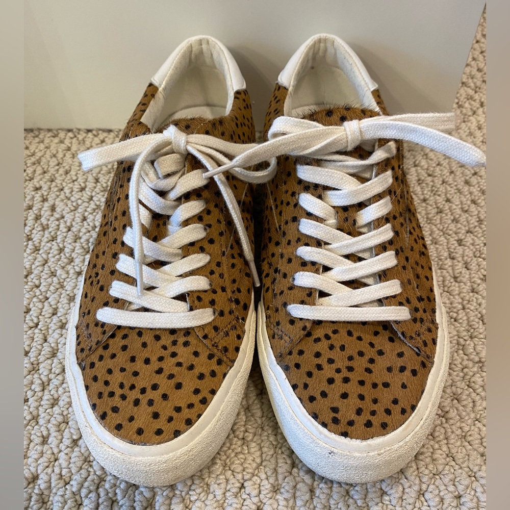 Madewell Calf Hair Polka Dot Sneaker Size 6